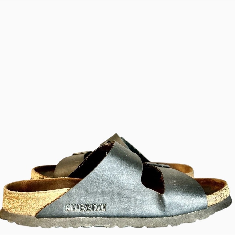 Birkenstock Arizona Leather Soft Footbed Black Slide Women 38